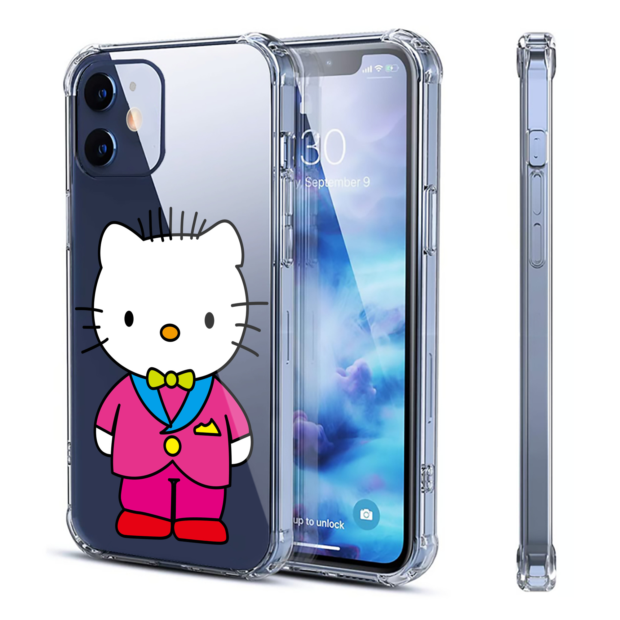 （画像用） Hello Kitty ハローキティ 【iPhone 12シリーズ対応】透明スマホケース（クリアソフトケース）